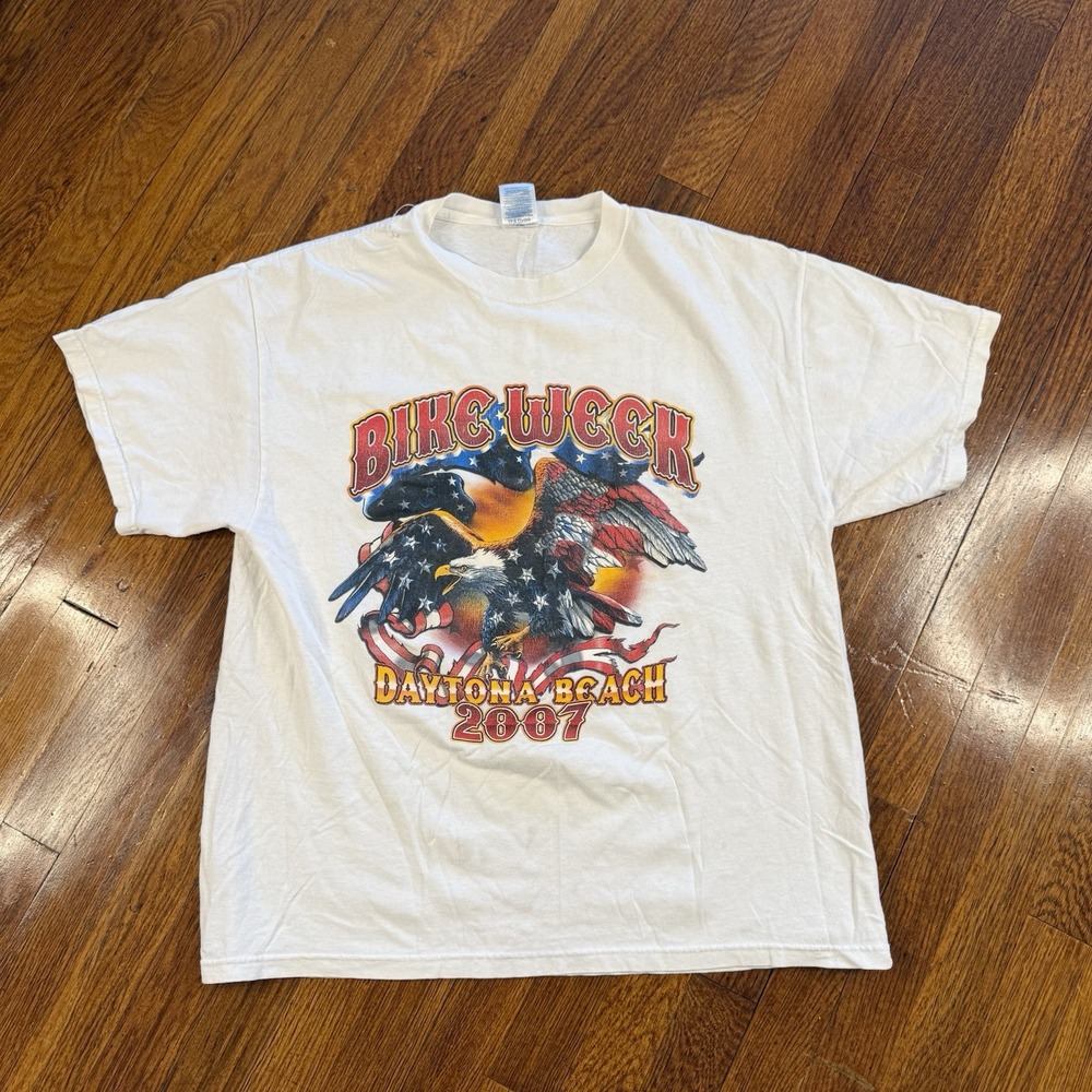 Vintage GRAPHIC2007 Bike Week T-shirt American Eagle Size Large Motorcycle